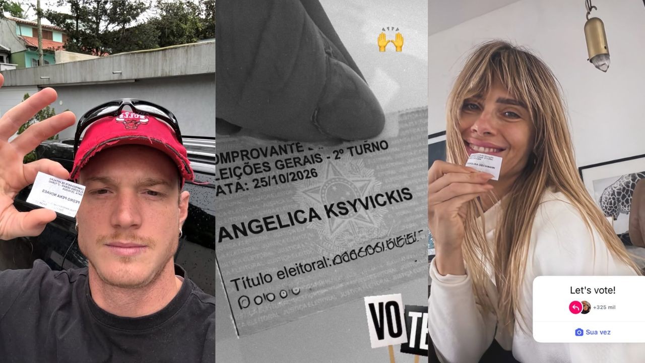 Pedro Novaes, Angélica, Carolina Dieckmmann e outros famosos compartilham votação nas redes sociais