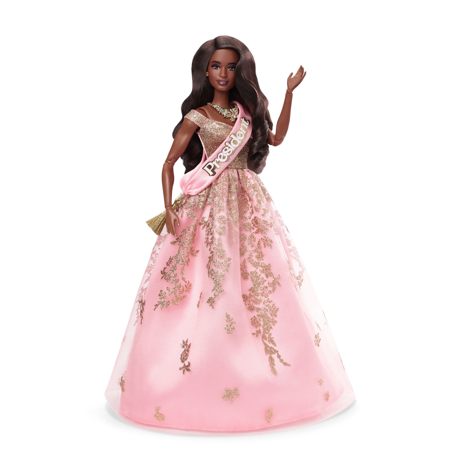 A Barbie presidente, igual à personagem do filme — Foto: Divulgação