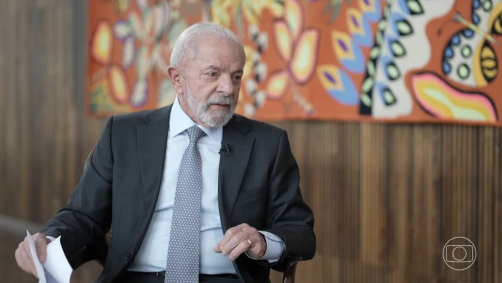 O presidente Lula fala ao JN sobre tarifas de Trump — Foto: Reprodução