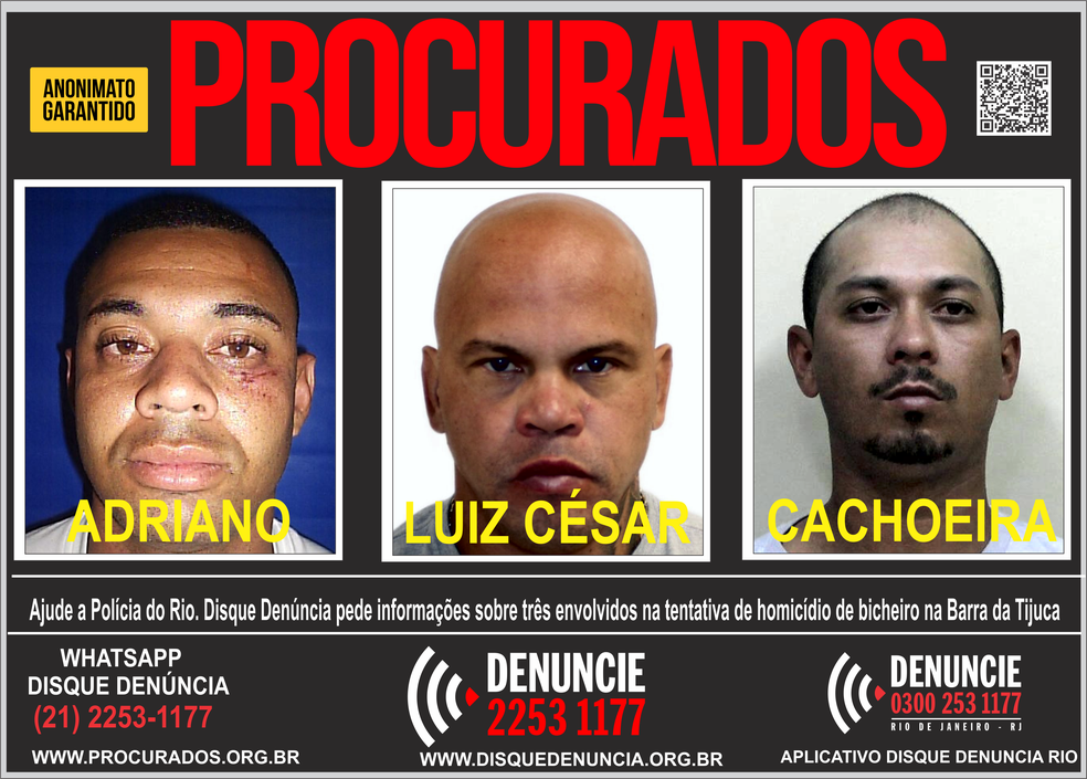 Procurados por atentado contra bicheiro na Barra da Tijuca — Foto: Divulgação