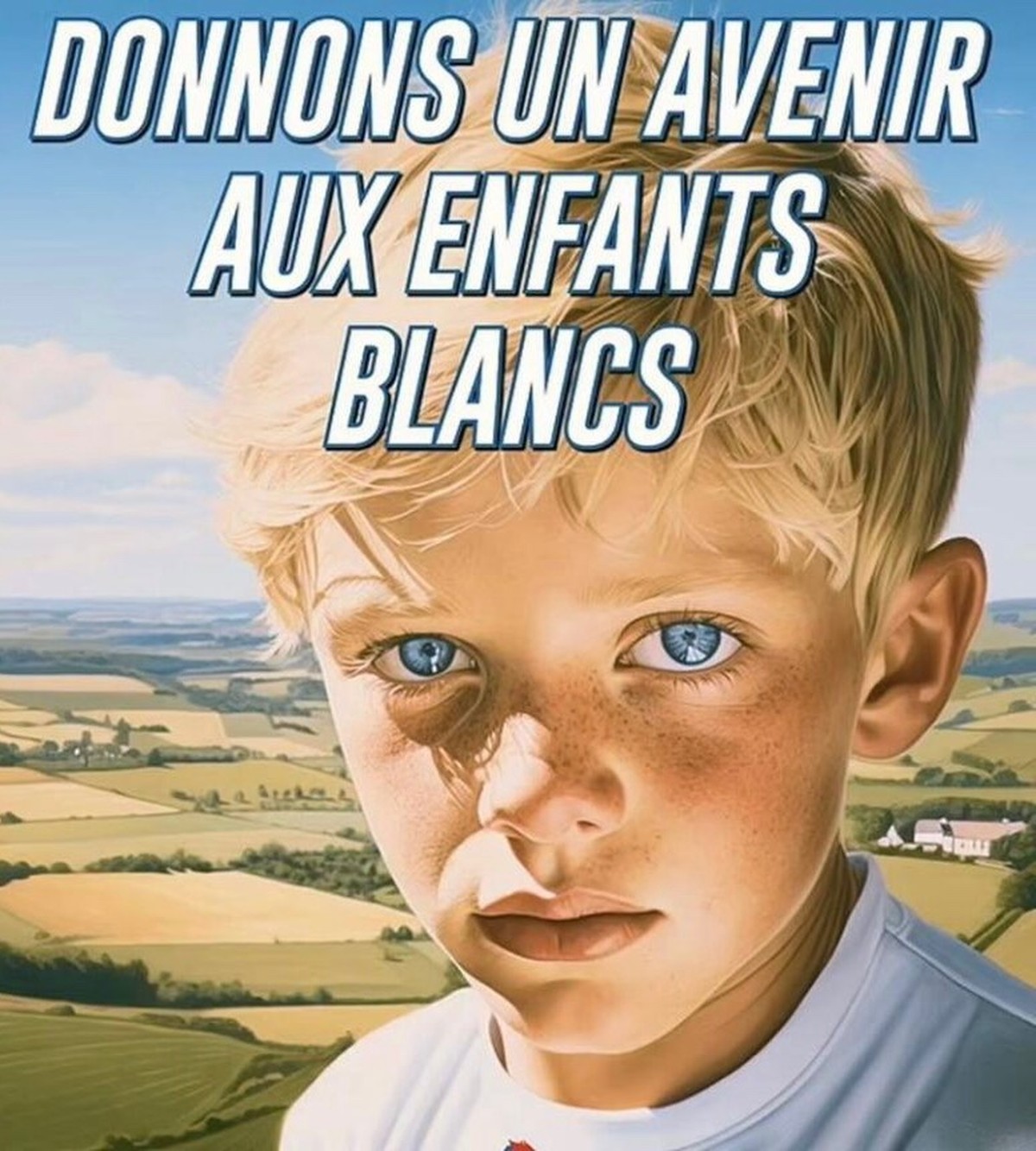 Cartaz eleitoral da extrema direita choca franceses e vira caso de polícia: 'Vamos dar futuro às crianças brancas'