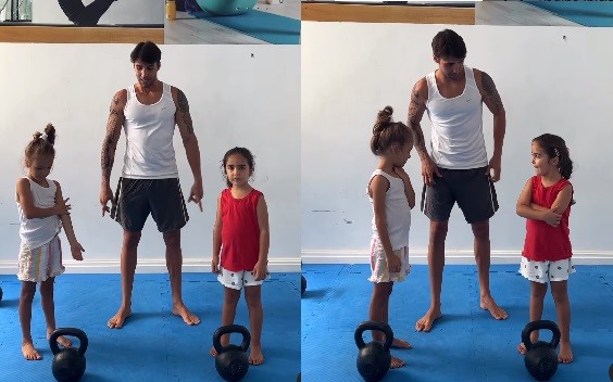 Daniel Cady e as filhas, Helena e Marina — Foto: Reprodução/Instagram
