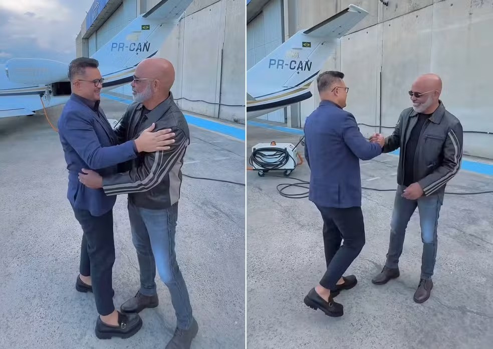 Rick postou nas redes sociais quando embarcou no voo com o empresário Bruno Avelar — Foto: Redes sociais