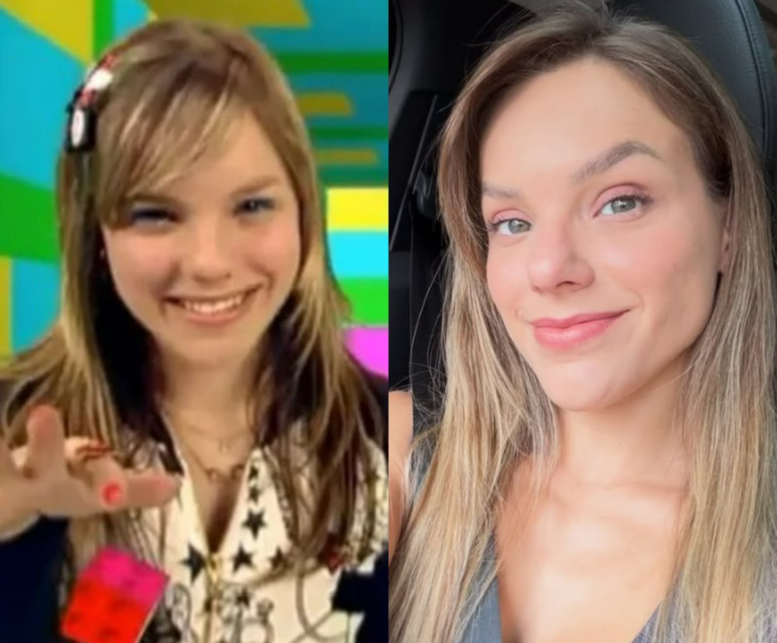 Leticia Navas foi apresentadora da última fase da 'TV Globinho', entre 2011 e 2012. Hoje ela tem dois filhos e mora nos EUA com a família — Foto: Reprodução/TV Globo e Instagram