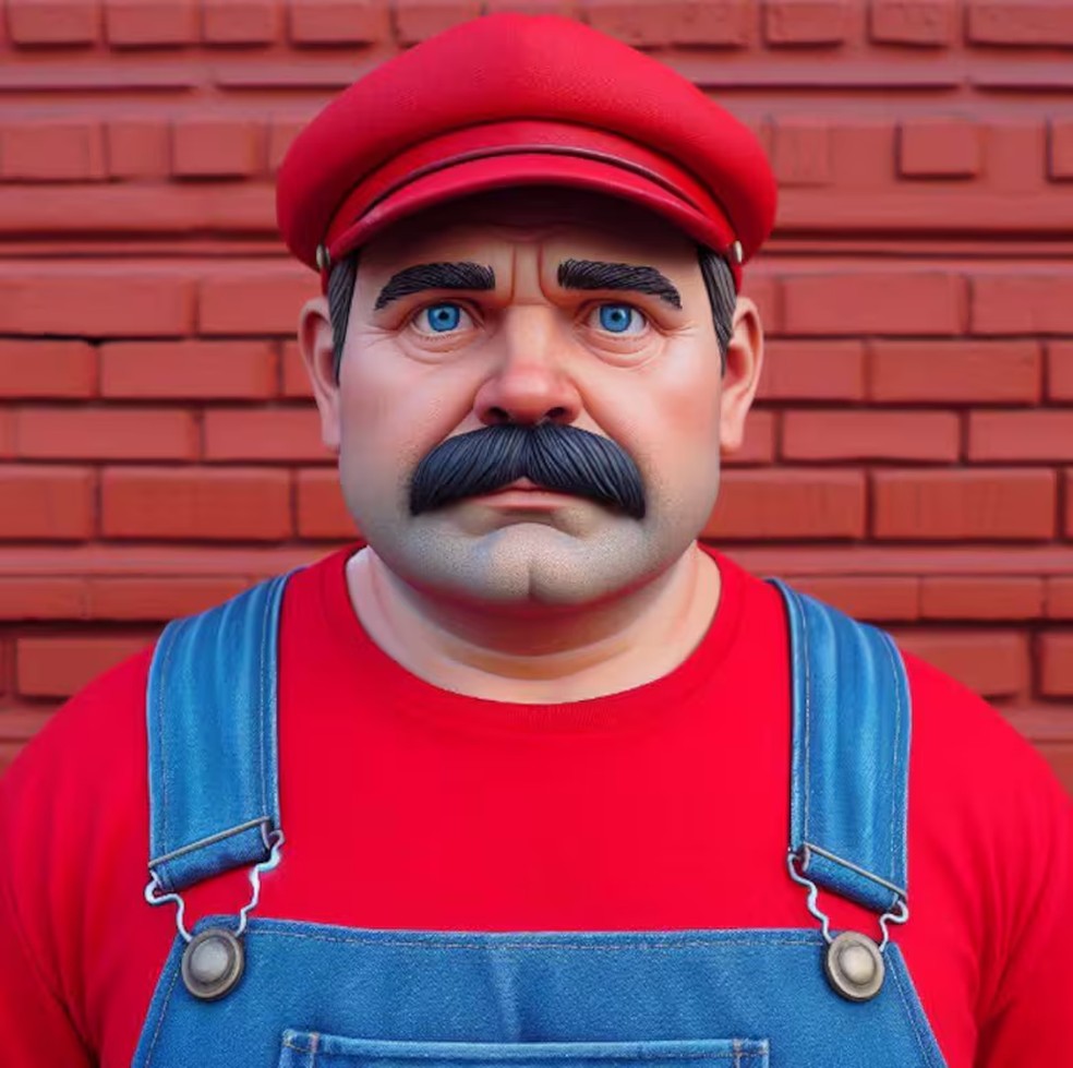 Como seria Mario Bros. na vida real, de acordo com a Inteligência Artificial — Foto: La Nacion
