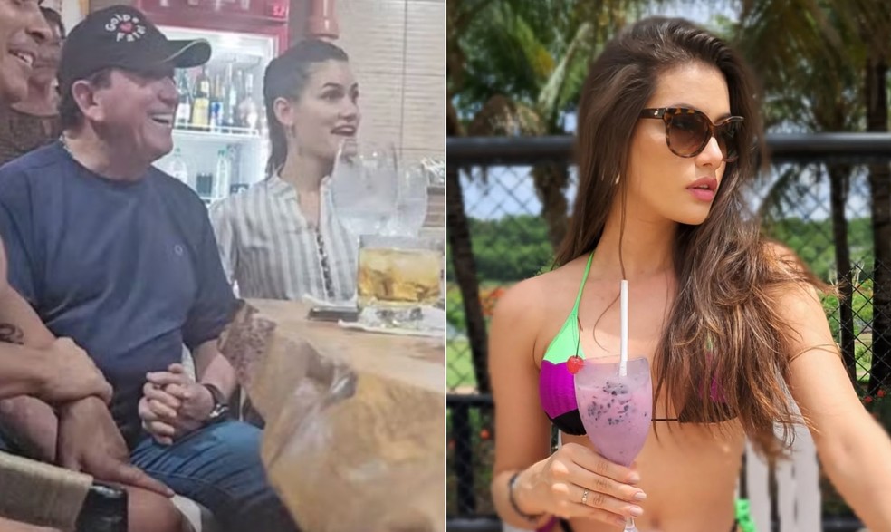 Amado Batista está namorando a miss Calita Franciele Miranda de Souza, de 22 anos — Foto: Reprodução