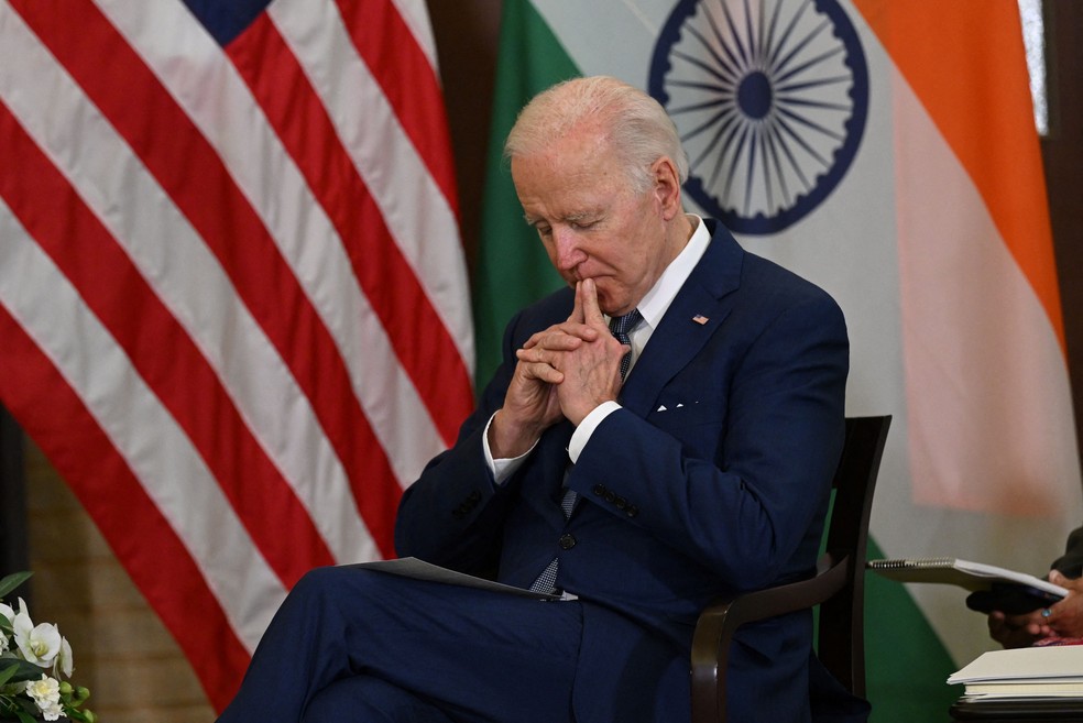 Joe Biden, presidente dos EUA — Foto: SAUL LOEB / AFP