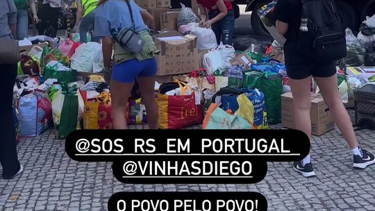 Mobilização de brasileiros em Portugal arrecada toneladas de doações para o RS