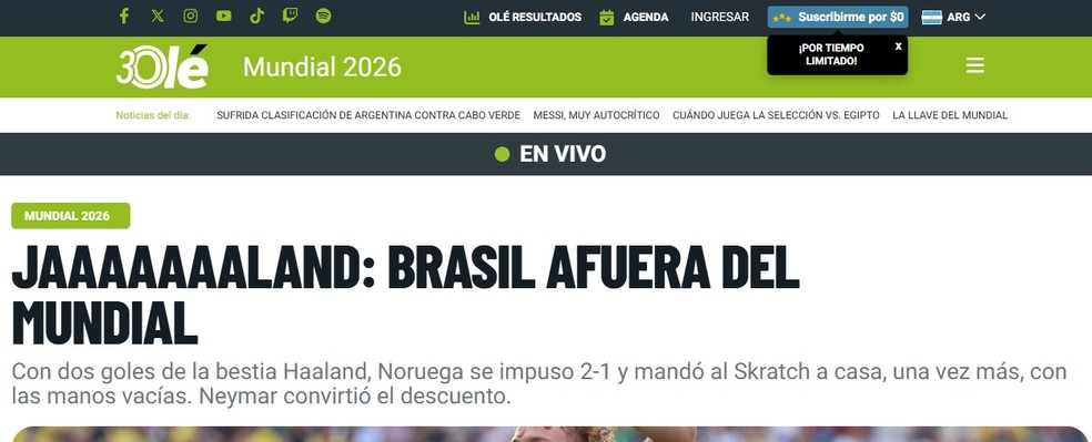 Repercuss&atilde;o da sele&ccedil;&atilde;o brasileira Ol&eacute; &mdash; Foto: Reprodu&ccedil;&atilde;o