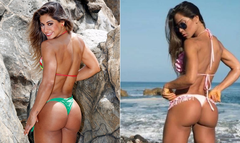 Maíra Cardi, antes e depois de'upgrade' no bumbum: à esquerda, em 2013; à direita, em 2021 — Foto: Urbano Erbiste/Agência O Globo e Reprodução/Instagram