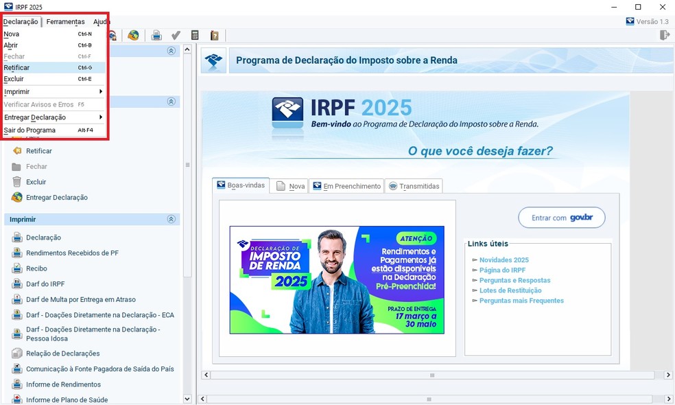 Declaração Retificadora IR 2026 - IR 2026
