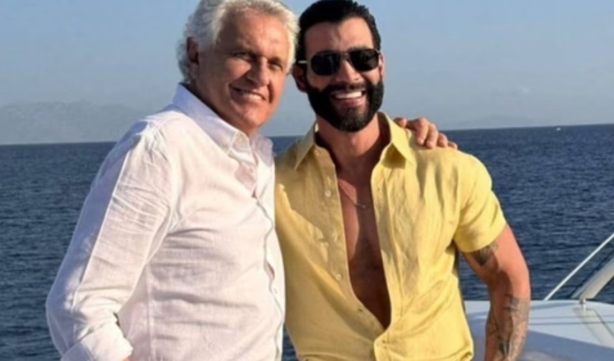 O governador Ronaldo Caiado e o cantor Gusttavo Lima