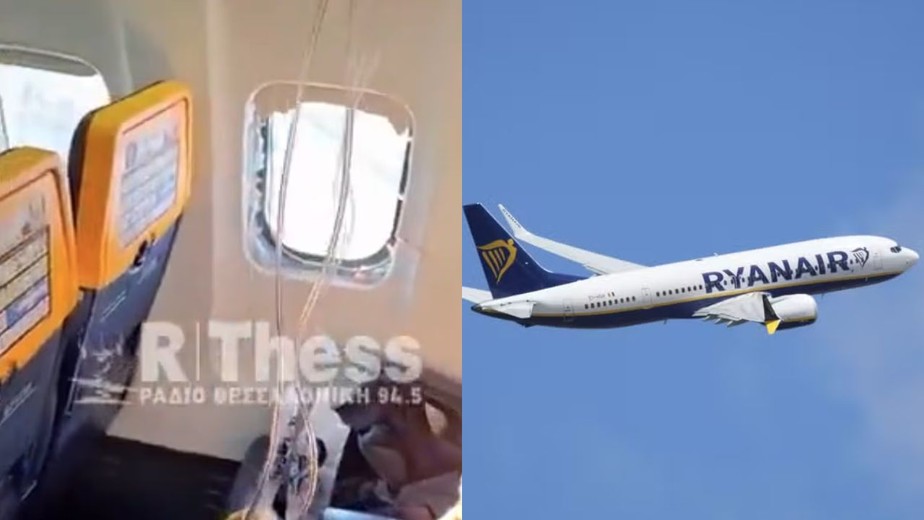 Imagem ilustrativa sobre Relatório preliminar revela: destroços de motor quebraram janela e quase sugaram passageiro em avião na Grécia