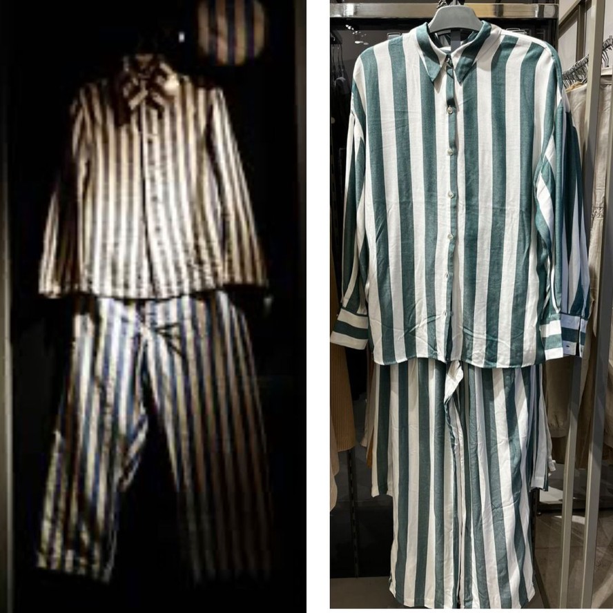 Riachuelo  retira de lojas conjunto que remete ao uniforme usado por judeus em campo de concentração. A foto do lado esquerdo é do Museu de  Auschwitz