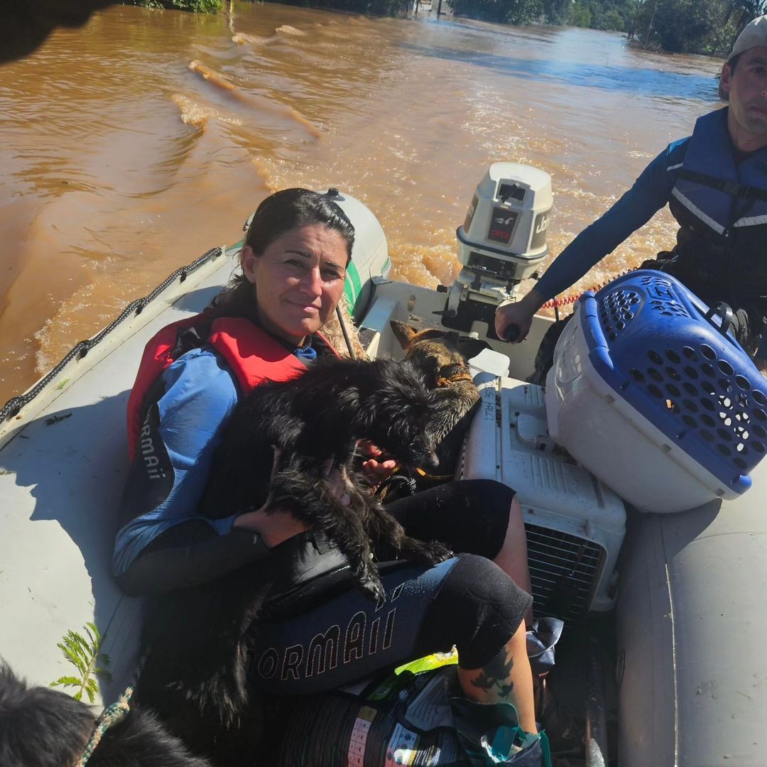 A ativista Deise Falci está atuando com sua equipe de resgate desde o final de semana — Foto: Reprodução/Instagram