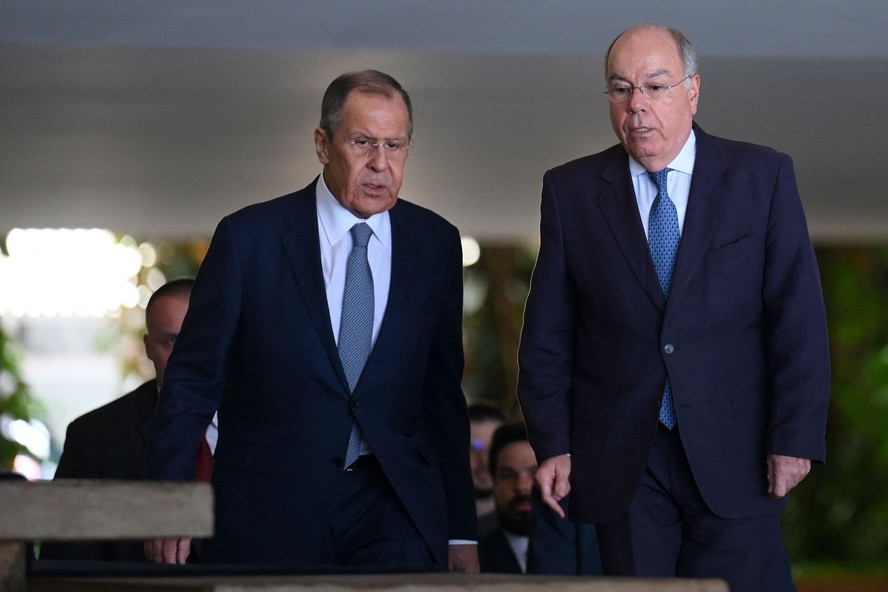 Sergey Lavrov e Mauro Vieira, chanceleres da Rússia e do Brasil