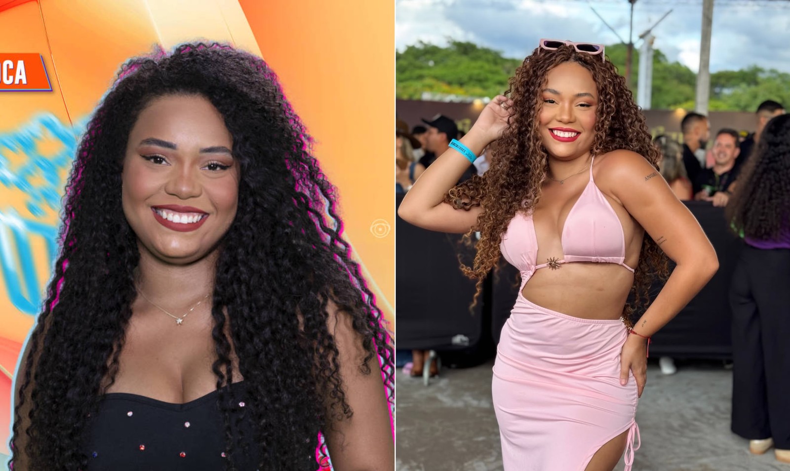 Thalyta Alves of “BBB 24” underwent a facial toning with toxin, filling in her jawline, dark circles and chin. She also corrected her face with micro-focused ultrasound, used collagen biostimulators and underwent liposculpture — Photo: Reproduction/TV Globo e Reproduction/Instagram