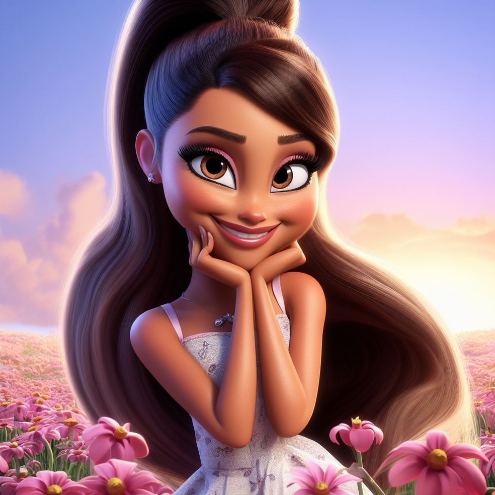 Ariana Grande como personagem da Disney Pixar — Foto: Reprodução/Twitter