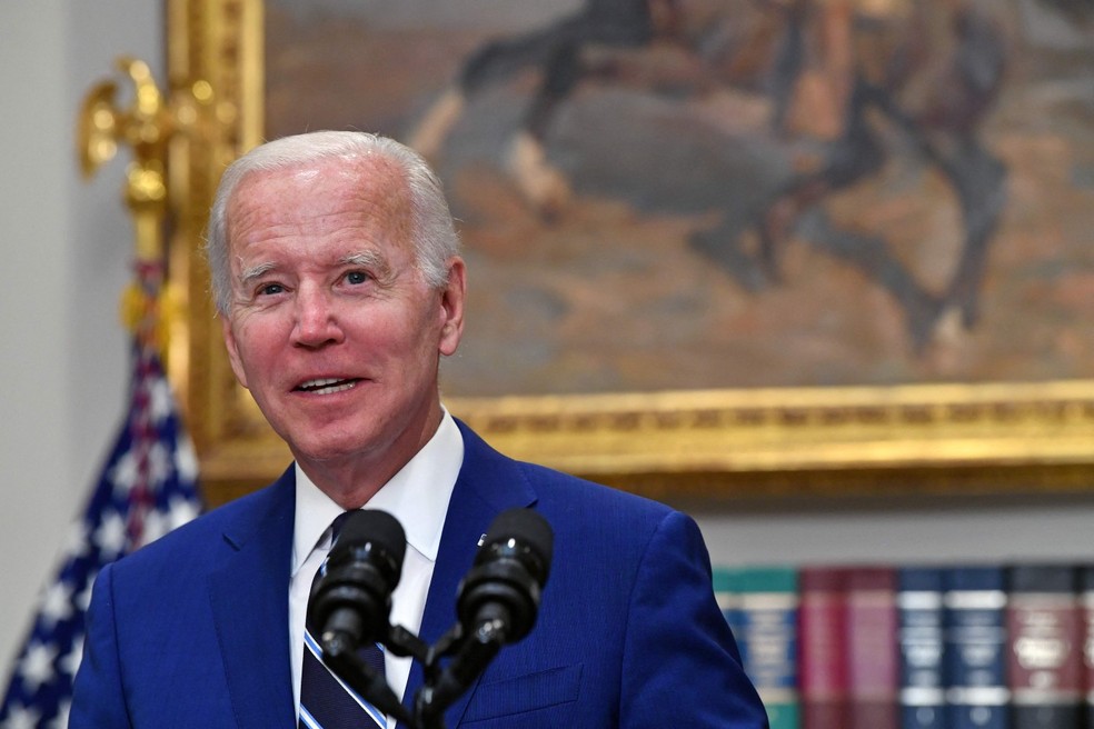 O presidente dos Estados Unidos, Joe Biden, na Casa Branca — Foto: Nicholas Kamm / AFP