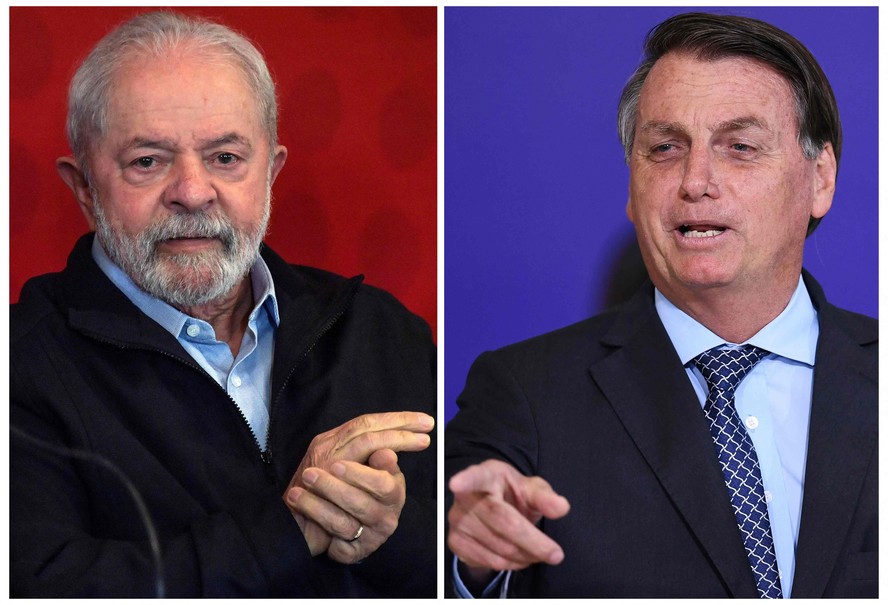 O ex-presidente Luiz Inácio Lula da Silva (PT) e o presidente Jair Bolsonaro (PL)