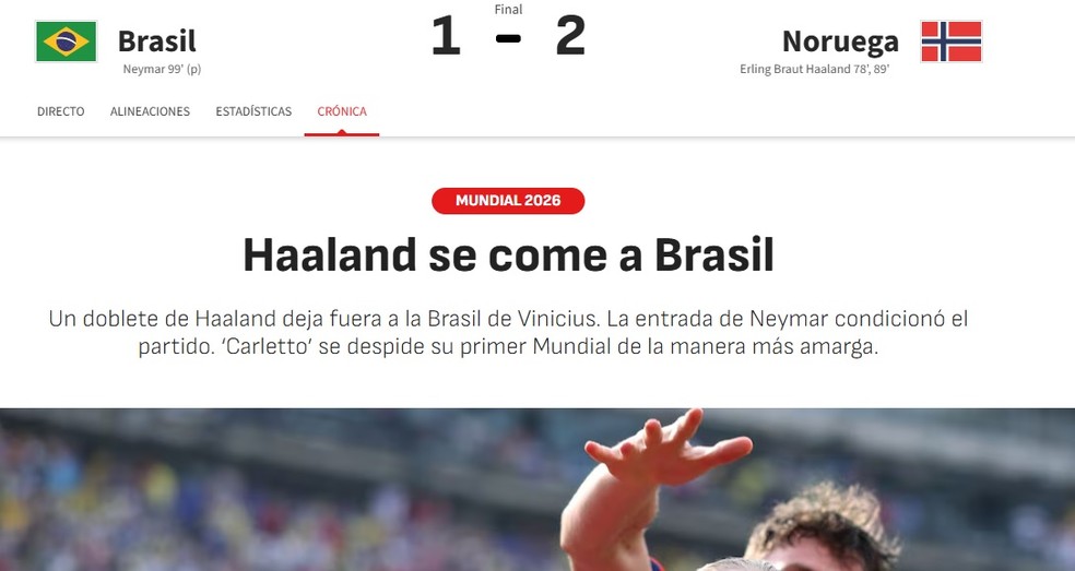 Repercussão da eliminação do Brasil no As — Foto: Reprodução
