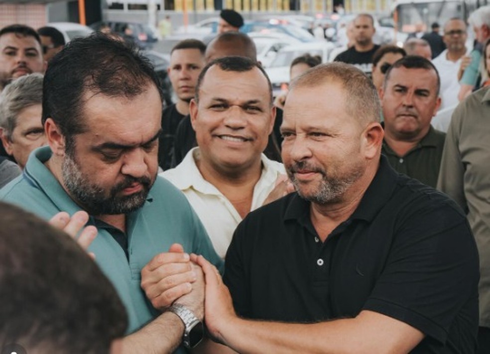 Governor Cláudio Castro alongside MP Guilherme Delaroli during the government agenda — Photo: Reproduction/social networks