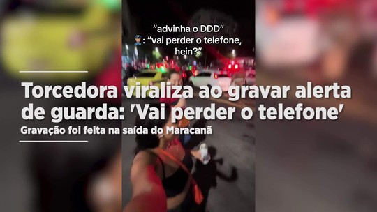 Torcedora do Flamengo viraliza ao gravar alerta de guarda municipal na saída do Maracanã: 'Vai perder o telefone'; vídeo