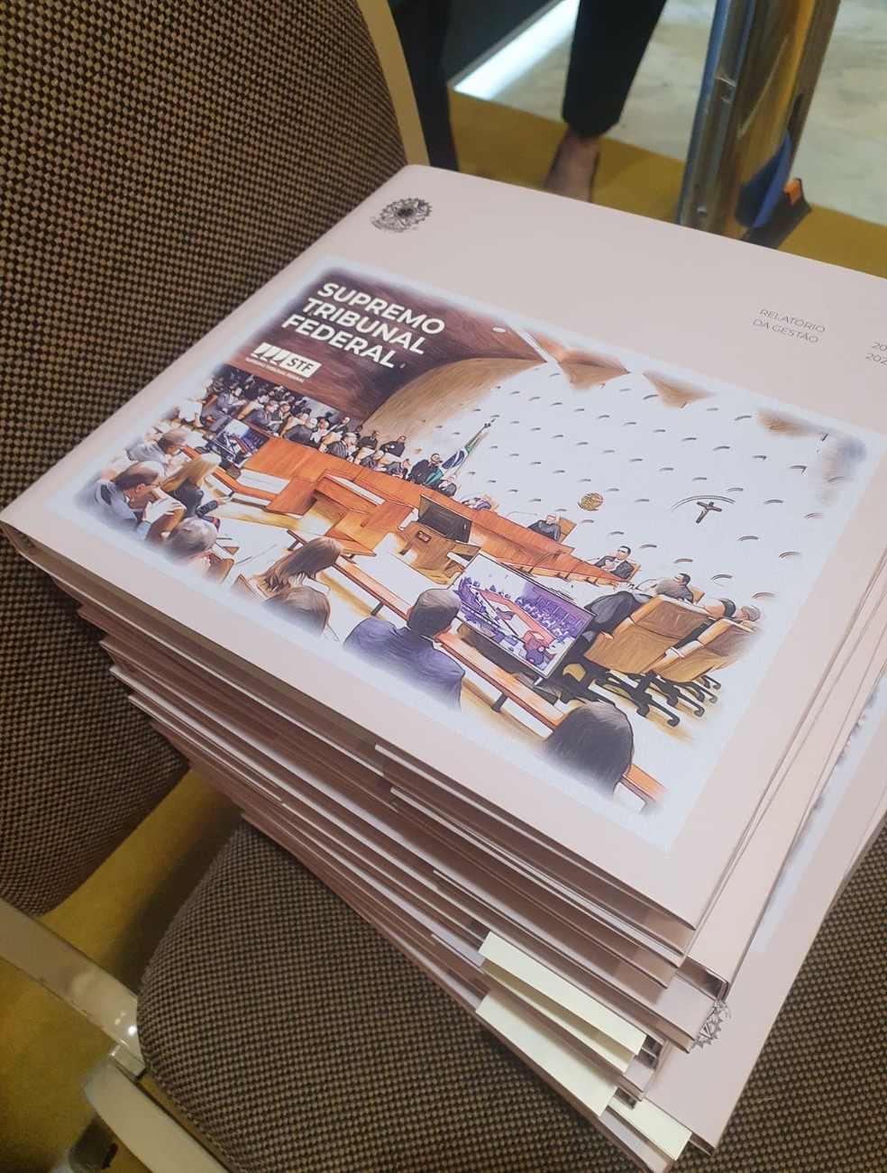 Relat&oacute;rio de gest&atilde;o da ministra Rosa Weber no STF entregue aos ministros &mdash; Foto: Mariana Muniz/O GLOBO