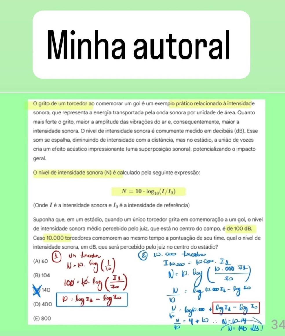 Questão de Edcley — Foto: Reprodução