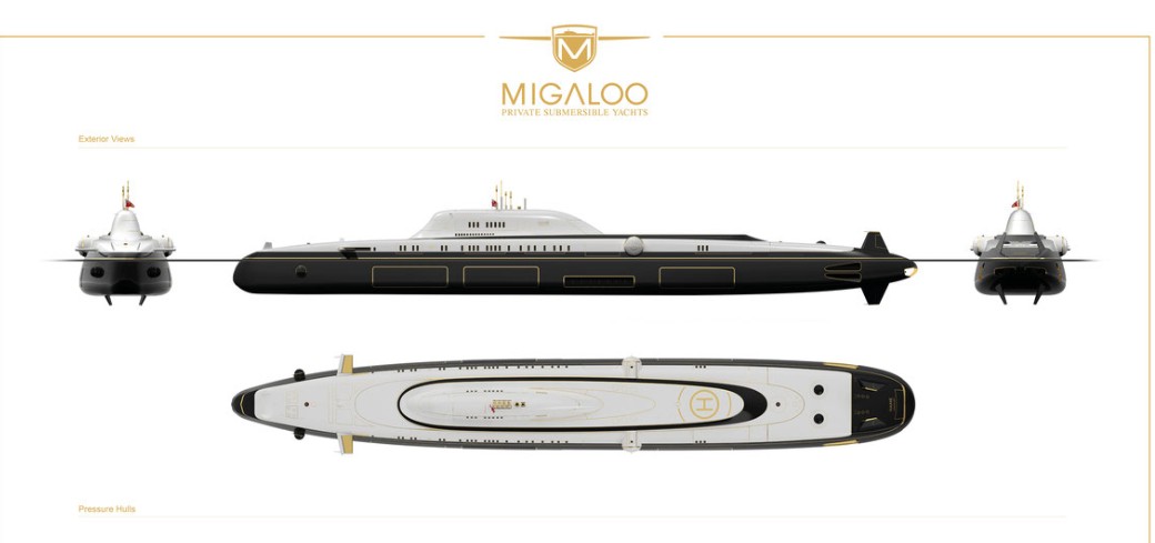 Projeto de iate-submarino M5 — Foto: Migaloo