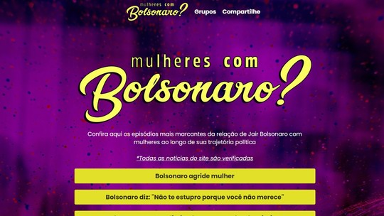 Mulheres com Bolsonaro: após domínio 'tomado', site voltado às eleitoras também critica presidente