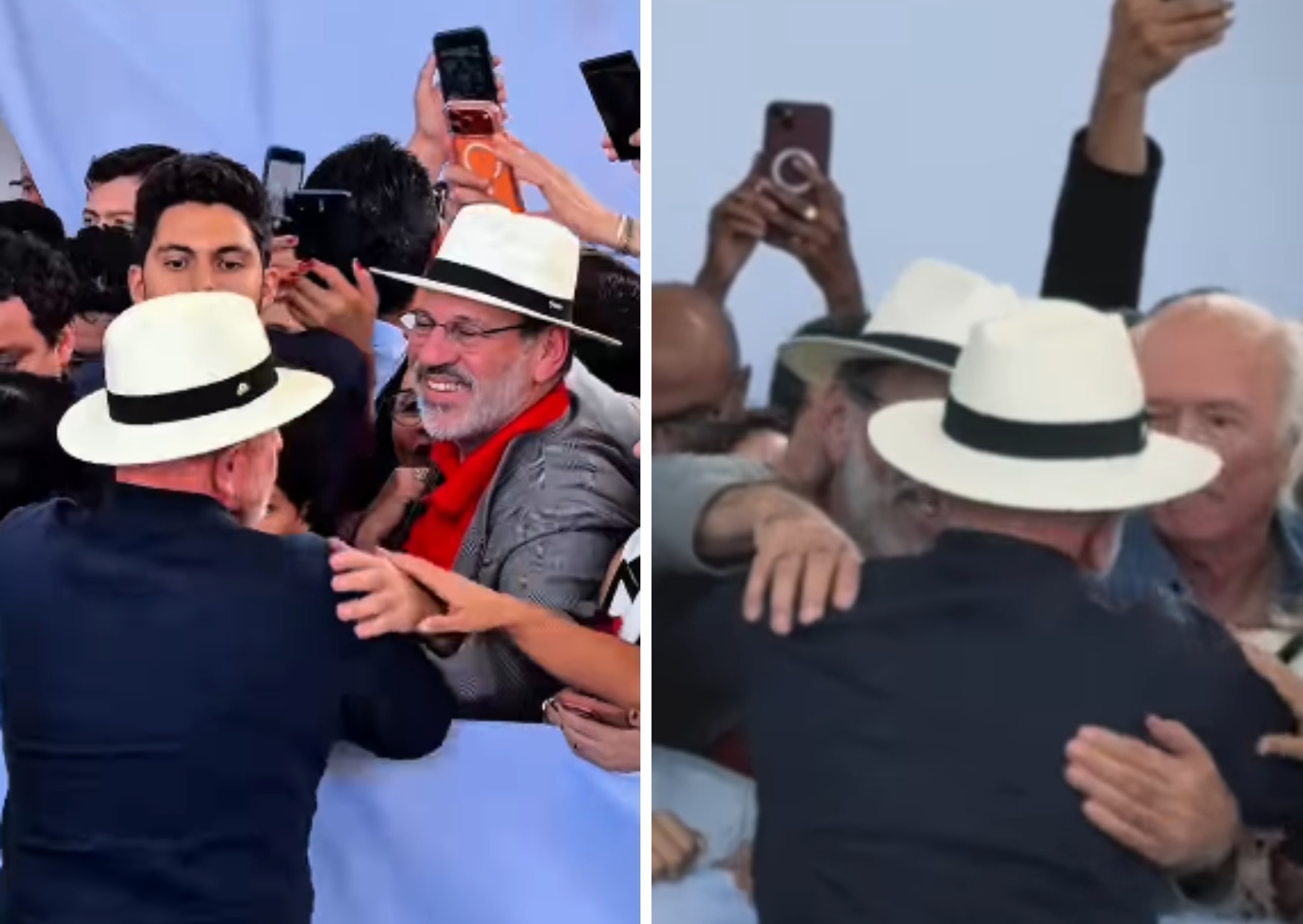 Delúbio Soares é reconhecido por Lula e recebe abraço: 'Somos amigos e companheiros'; vídeo