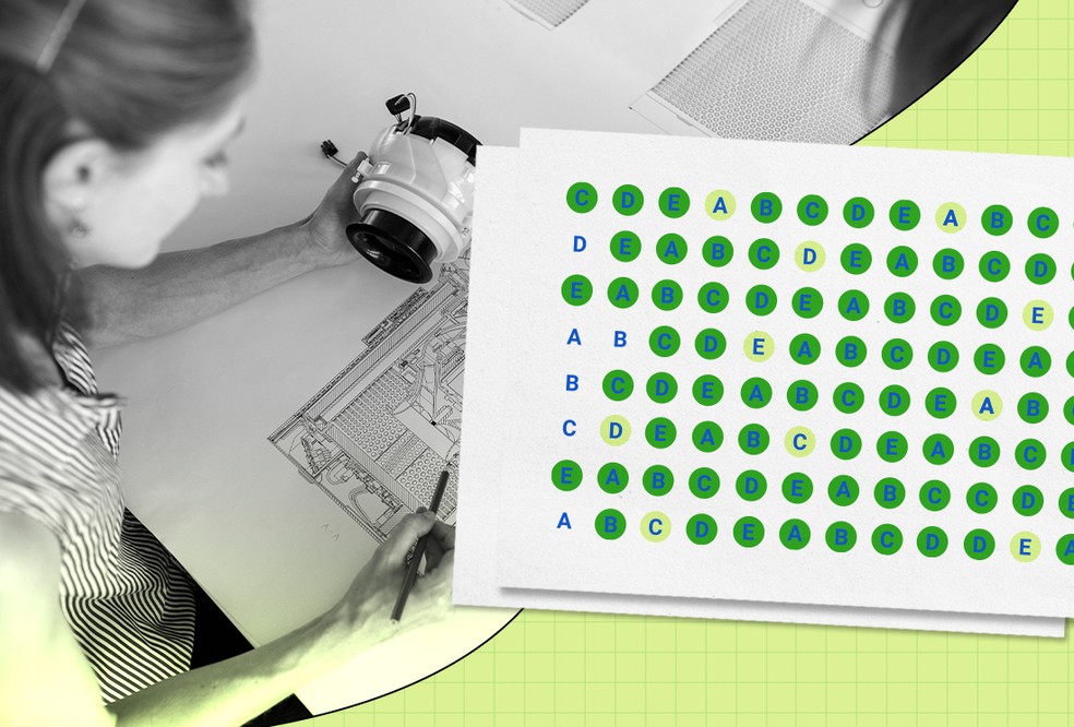 No Bloco 1, mobilidade urbana e impactos ambientais de obras são possíveis temas para a dissertação na questão discursiva — Foto: Arte O Globo