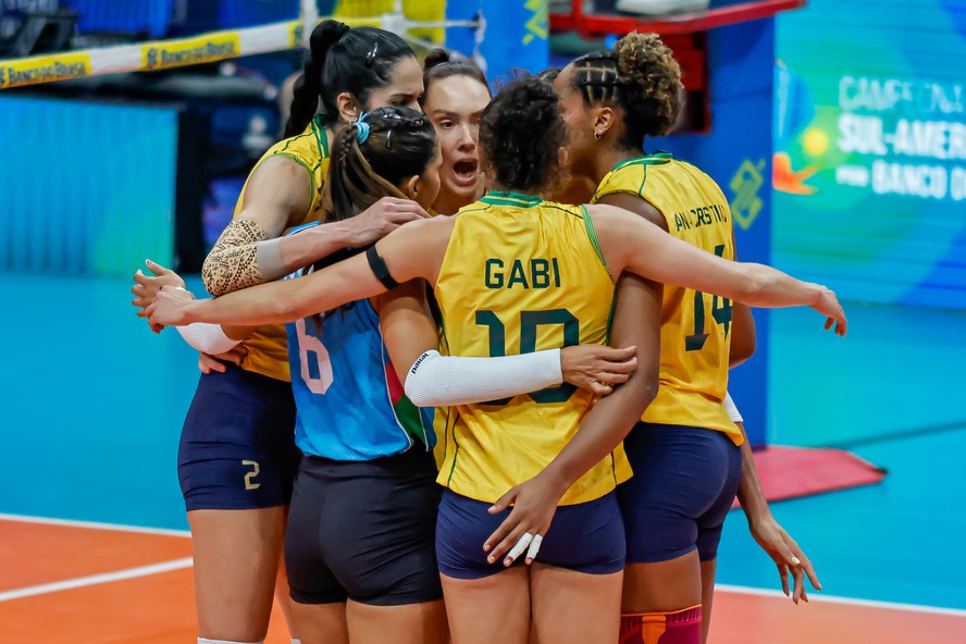 Brasil comemora ponto contra a Argentina, pelo Sul-americano de 2026