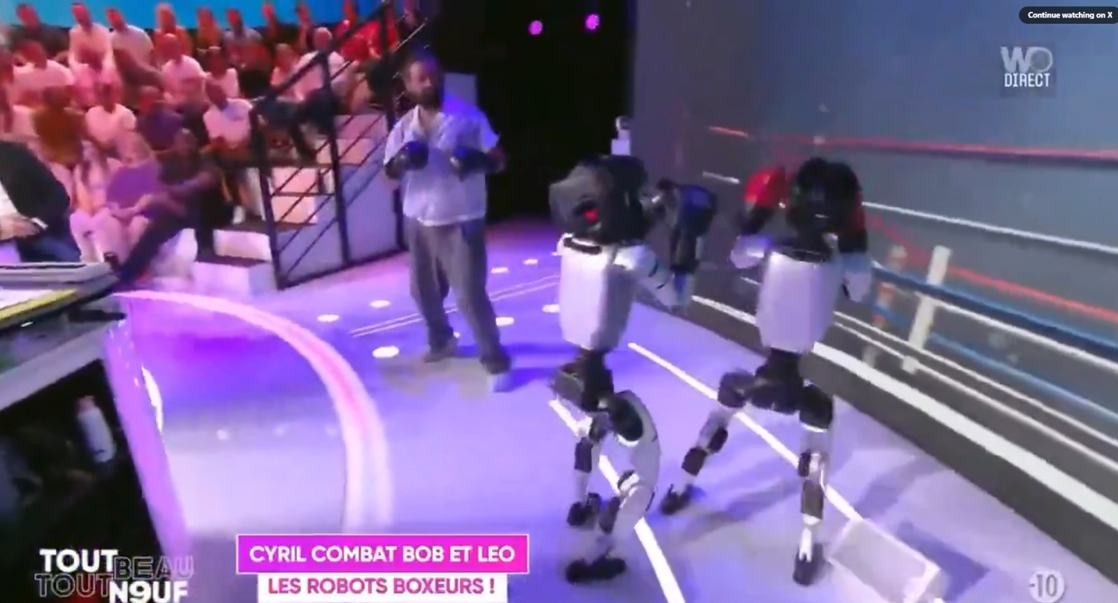 Robôs humanoides enfrentam campeão de kickboxing em programa de TV na França; veja vídeo