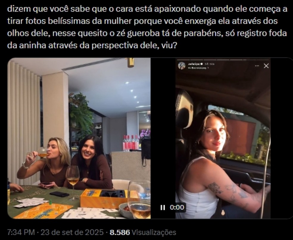 Ana Castela evita rótulos após aproximação com Zé Felipe — Foto: Reprodução X