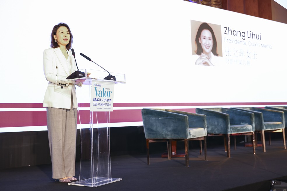 Zhang Lihui, presidente da Caixin Media, no Summit Valor Econômico Brazil - China — Foto: Divulgação