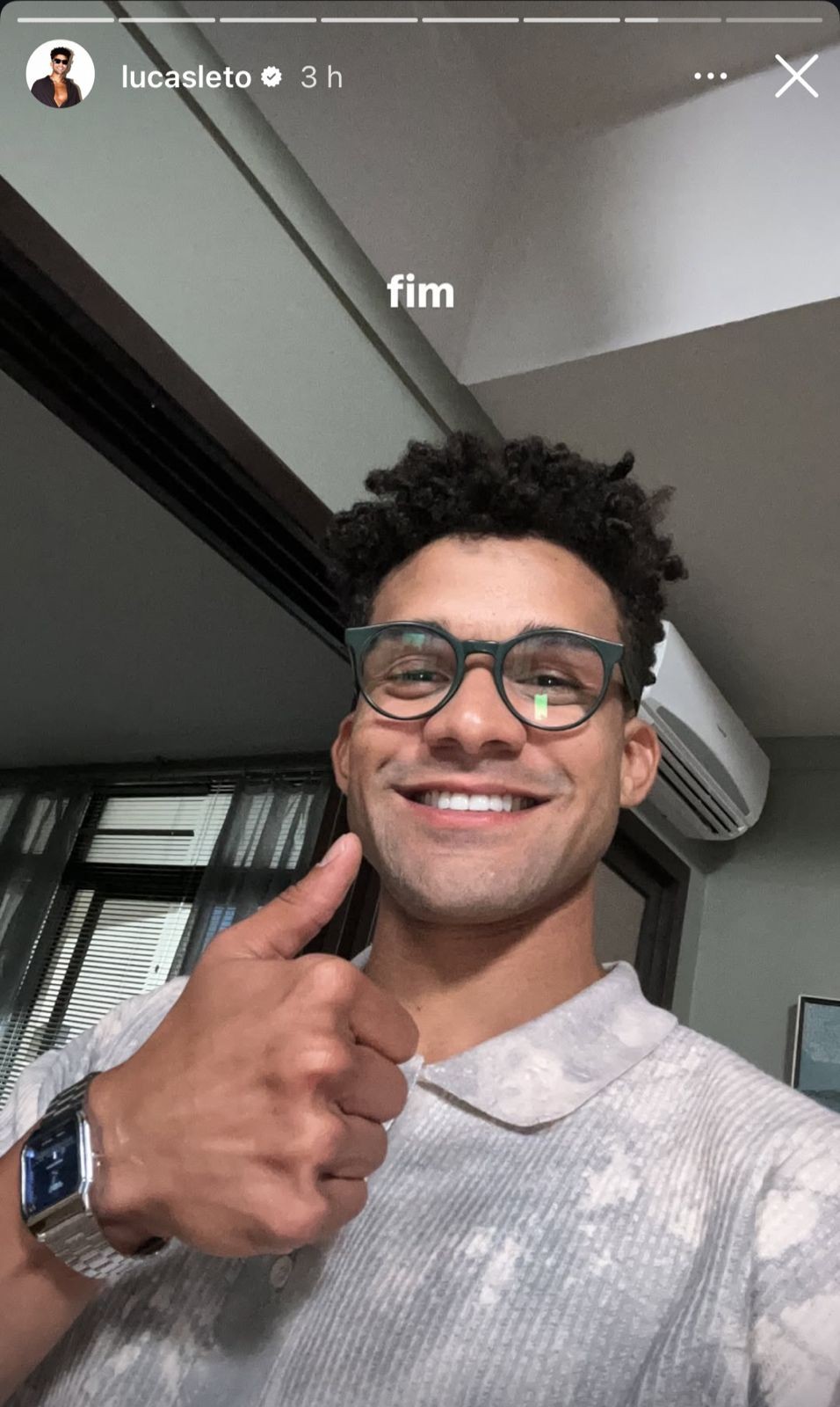 Lucas Leto mostra último dia como Sardinha de 'Vale tudo' — Foto: Reprodução/Instagram