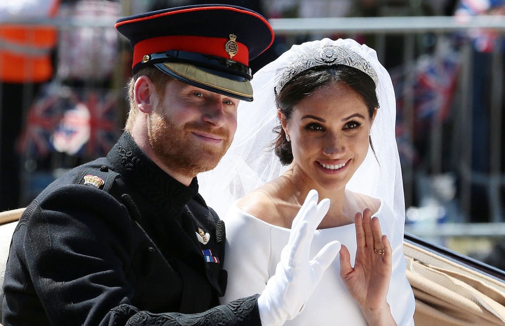 Harry e Meghan se casaram em 2018, no Castelo de Windsor — Foto: Getty Images
