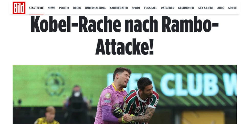 Bild critica partida do Borussia contra Fluminense — Foto: Reprodução