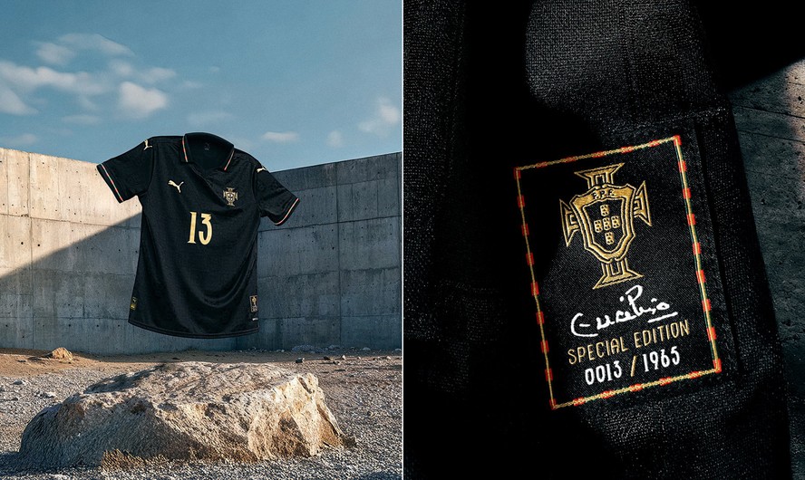 Portugal lança camisa preta e dourada em homenagem a Eusébio; veja fotos