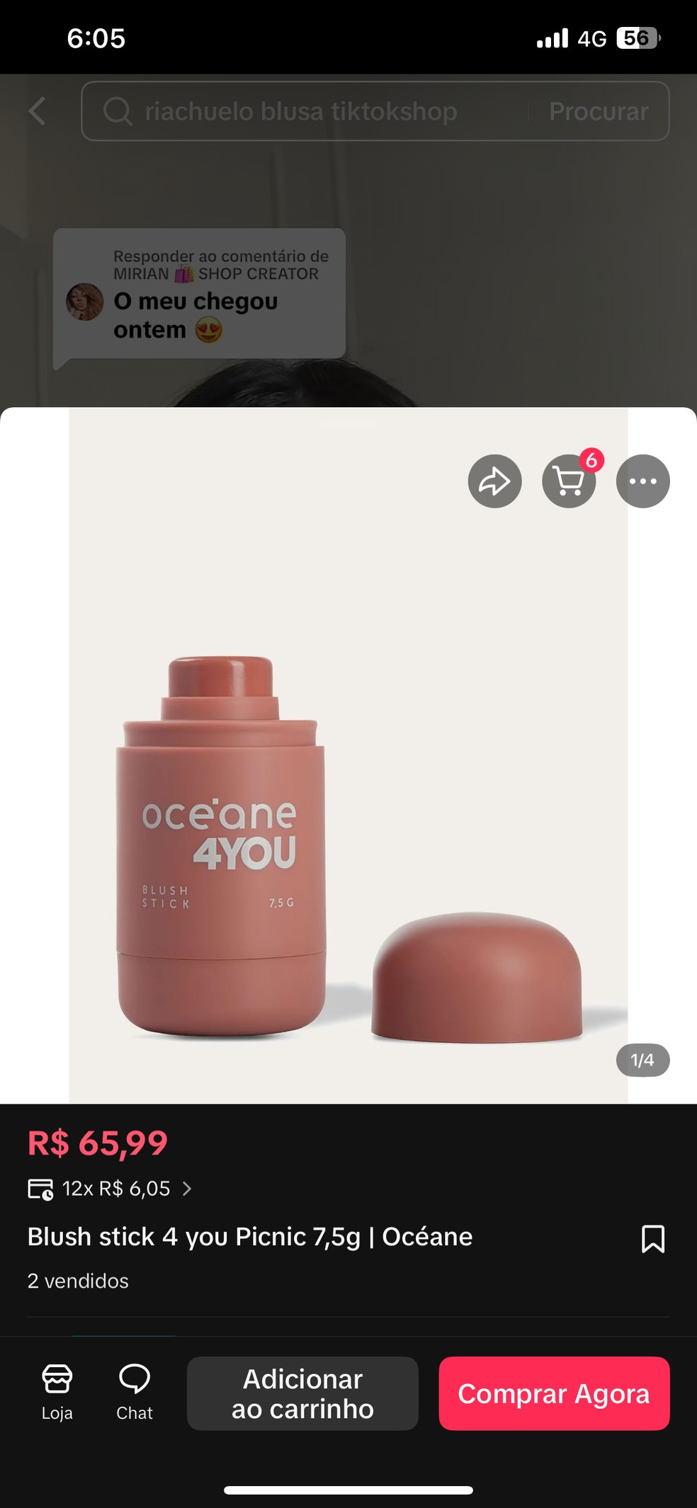 Passo 2 de uma compra no TikTok Shop — Foto: Reprodução