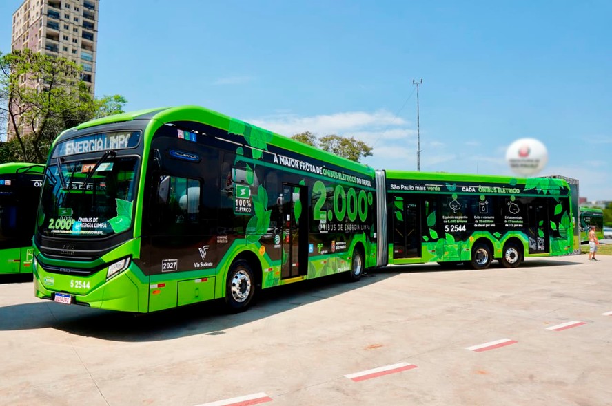 Nova entrega da frota de ônibus elétricos