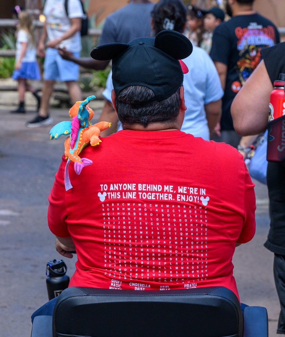Milton Magana, De San Leandro, Califórnia, United States, UM Boneco de Ombro, OU shoulder plush, Num dos Parques do Walt Disney World, Em Orlando - Foto: foto: Todd Anderson/New York Times