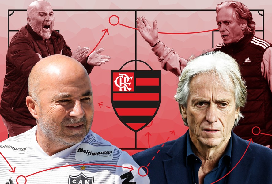 Sampaoli e Jorge Jesus, técnicos pretendidos pelo Flamengo