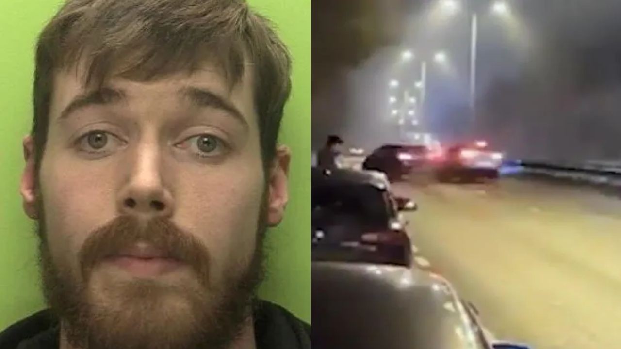 Motorista ziguezagueia entre carros, provoca engavetamento e deixa mulher ferida após veículo rodar em rodovia na Inglaterra; vídeo