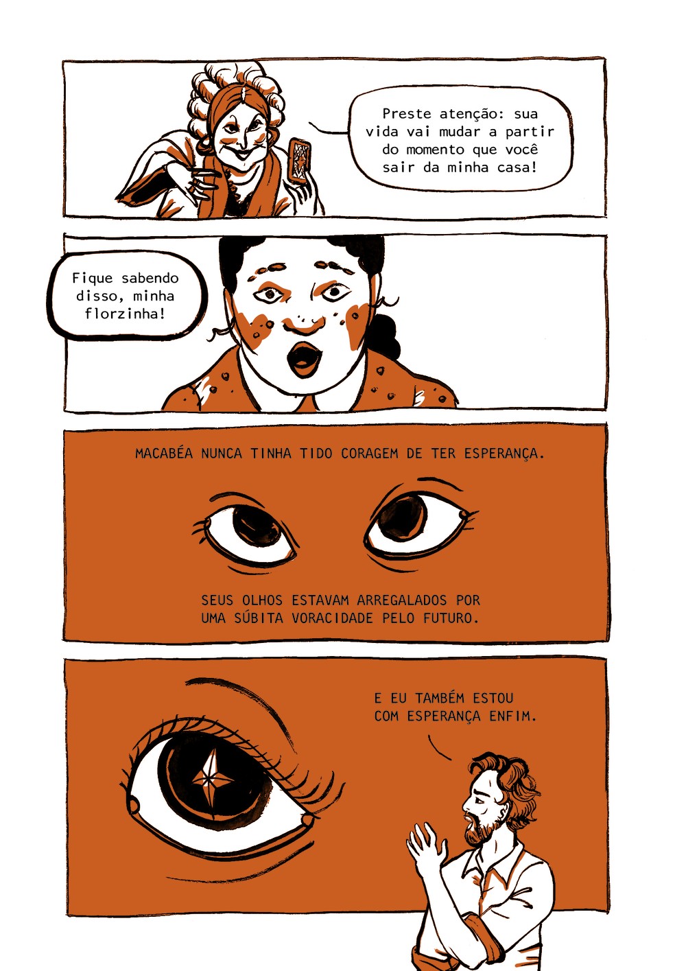 Trecho da versão em quadrinhos de "A hora da estrela", de Clarice Lispector — Foto: Reprodução