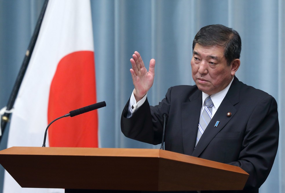 O primeiro-ministro do Japão, Shigeru Ishiba — Foto: Tomohiro Ohsumi/Bloomberg