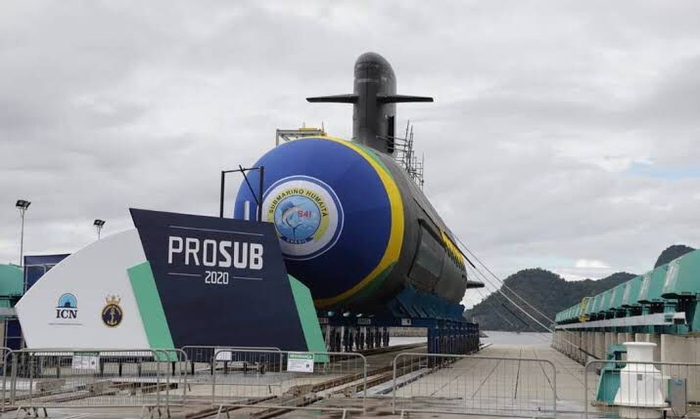 Submarino nuclear integra o Prosub; na foto, modelo convencional em construção em Itaguaí (RJ) Marinha — Foto:         