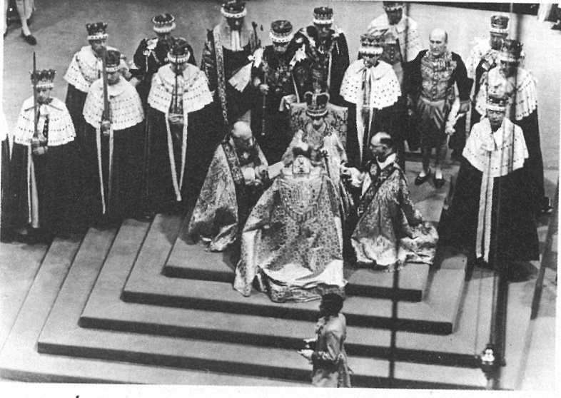 Coroação de Elizabeth II em 1953.  — Foto: AFP